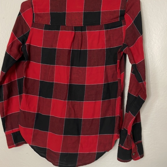 Abercrombie & Fitch Red and Black Plaid Flannel - Picture 7 of 9